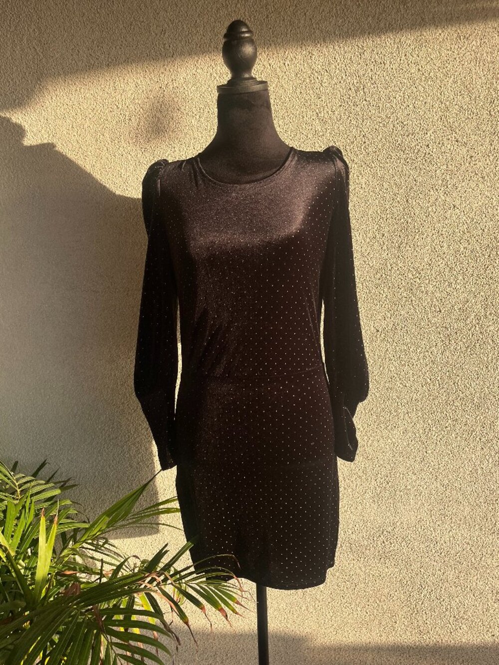 Gold and Black Velvet Dress